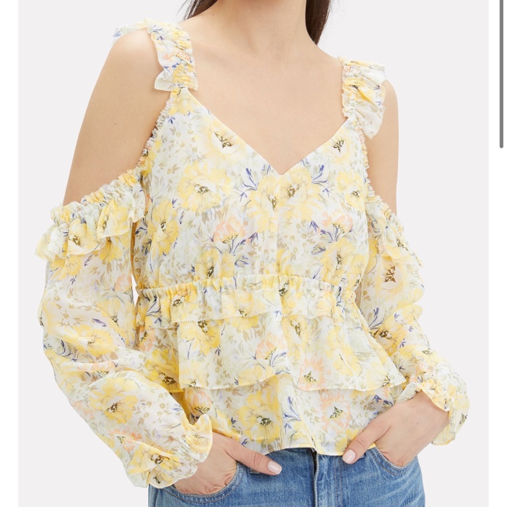 Intermix cold shoulder floral top